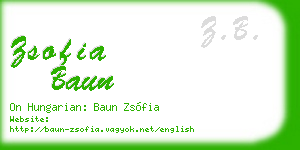 zsofia baun business card